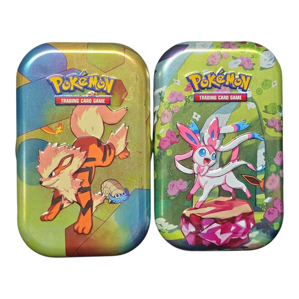 Pokemon Arcanine & Sylveon Trading Card Game Prismatic Evolutions Mini Tins